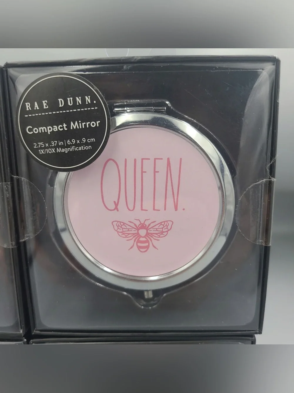 Rae Dunn Pink QUEEN Bee Compact Mirror